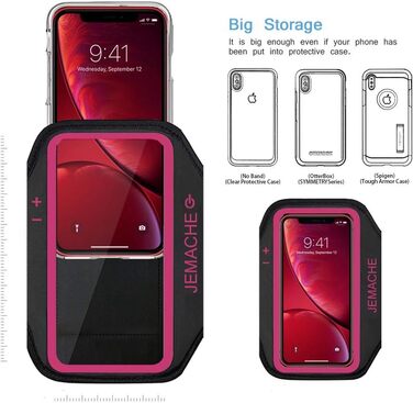 Брелок-тримач для iPhone 16, 15, 14, 13, 12, 11 від JEMACHE для занять спортом (рожевий)