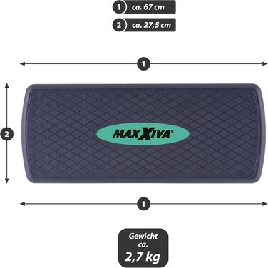 Аеробний степ-платформа MAXXIVA, регульована висота, 80x30,5 см або 67x27 см, бірюзова, для фітнесу та тренувань вдома