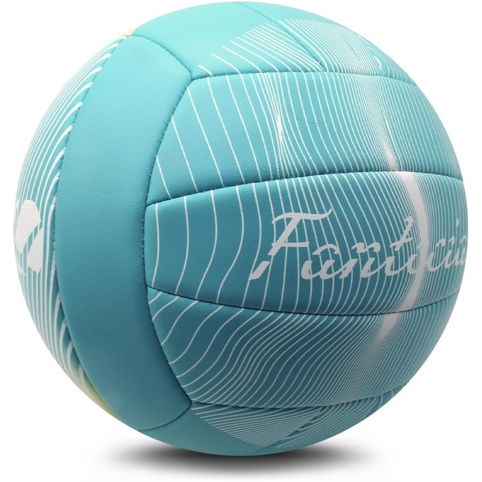 Волейбольний м'яч Fantecia з насосом, розмір 5, Soft Touch, для занять, гри, пляжу, басейну, синій