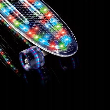 Світящийся ролерблейд-скейтборд Eddcom 56 см, рожевий, з LED-колесами 60 мм ABEC-7
