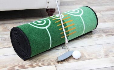 LL-Golf® Килимок для гольфу 300x50 см, тренувальна мат для пату, килимок для тренування патів у гаражі, саду чи офісі, з різними цілями