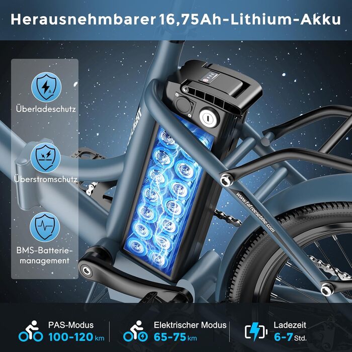 Електровелосипед Fafrees F20 Light, складаний, 20 дюймів, міський, 36В 16.75А·год, 250Вт, для чоловіків і жінок, швидкість до 25 км/год, запас ходу 65-130 км