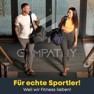 Спортивна сумка Gympathy для жінок і чоловіків з відділенням для взуття та вологих речей, сіра, для тренажерного залу, спорту, подорожей