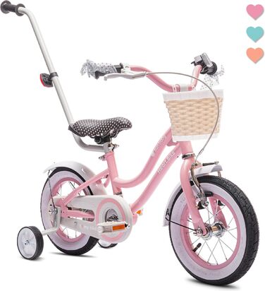 Дитячий велосипед Sun Baby Heart Bike для дівчаток 12/14/16 дюймів, знімна штанга, для дітей 2-6 років