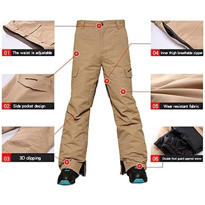 Чоловічий зимовий комбінезон для сноубордингу та катання на лижах. Водонепроникний, вітронепроникний, для туризму та альпінізму. Розмір S, колір чорний