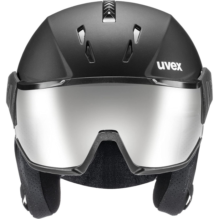 Гірськолижний шолом Uvex Instinct Visor з візором, чорний матовий, розмір 60-62 см, для чоловіків та жінок, індивідуальне регулювання