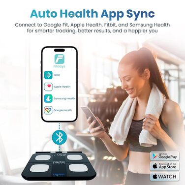 Розумні цифрові ваги з 8 електродами та BIA-технологією для аналізу складу тіла, м'язової маси та ІМТ, Bluetooth, мобільний додаток