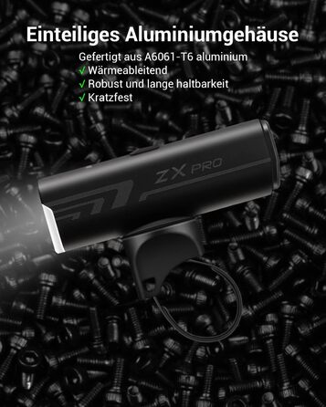 Передній велосипедний ліхтар MagicShine ZX Pro 100 Lux, LED фара з 3 режимами світла, водонепроникна IPX6, USB-зарядка, сертифікована StVZO