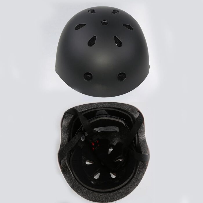 Комплект захисту SANON для дорослих (7 предметів): шолом, наколінники, налокітники, захист зап'ясть для велосипеда, ролика, скейтборду, чорний, розмір M (41-60 кг)