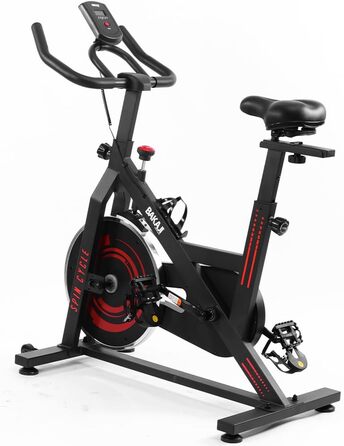 Велотренажер BAKAJI Spinning Bike з LCD-дисплеєм: час, калорії, відстань. Фітнес для дому, тренажерний зал, регульоване сидіння, кардіотренування.