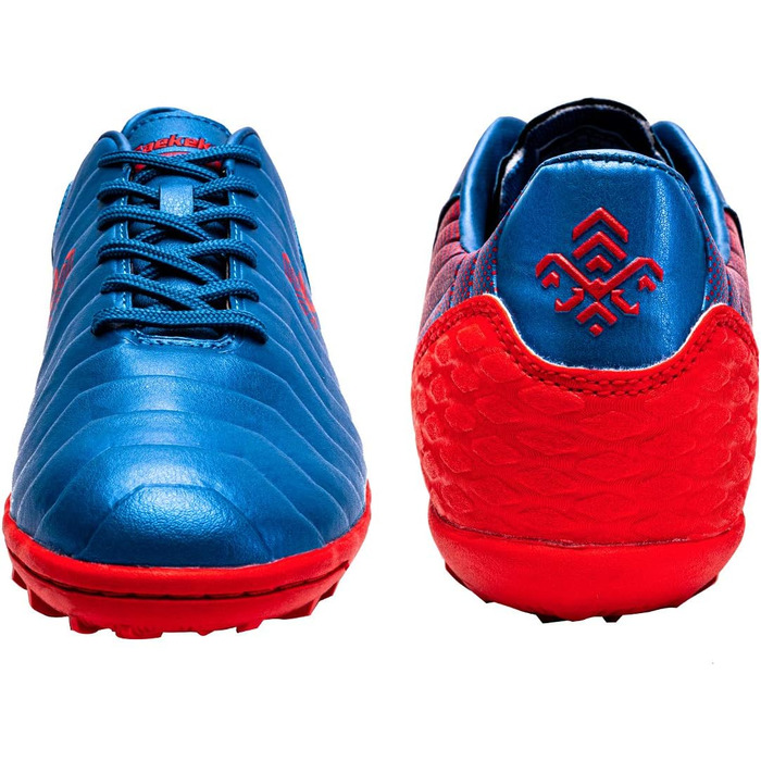 Дитячі футбольні бутси для хлопчиків та дівчаток FG/AG/TF, професійні, для тренувань та гри на траві, Outdoor, блакитний/червоний, 32 EU