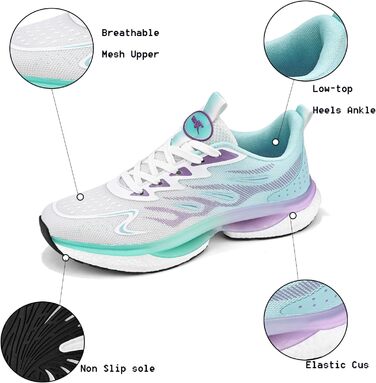 Спортивне взуття для жінок та чоловіків: кросівки для бігу, фітнесу, прогулянок та активного відпочинку. Розміри 35-45 EU (44 EU, блакитний, зелений, білий)