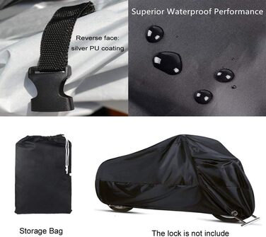 Водонепроникний чохол для мотоцикла Winterfest 210D, 4XL (295x110x140 см)