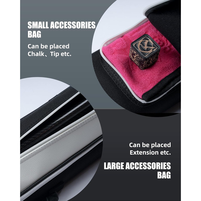 Кейс для більярдних київ CRICAL 2x4: для 2 київ-баттів та 4 київ-шафтів, з жорстким корпусом, аксесуари для більярду