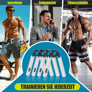 Набір з 4 тренажерів для рук та пальців, алюмінієвий тренажер передпліччя, тренажер для сили хвата, тренажер для м'язів рук, для зміцнення хвата, нарощування м'язів та реабілітації рук (50/100/150/200 lbs)