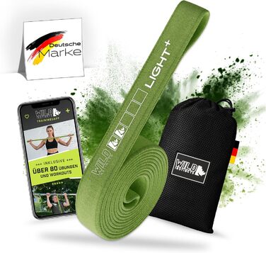 Набір еластичних стрічок для фітнесу Wild Instincts (5 шт.) з ручками та фіксатором для дверей (Light+)