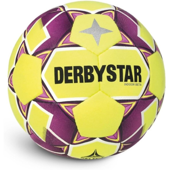 М'яч для футзалу Derbystar Indoor Beta v24 жовто-фіолетовий, розмір 4, 5