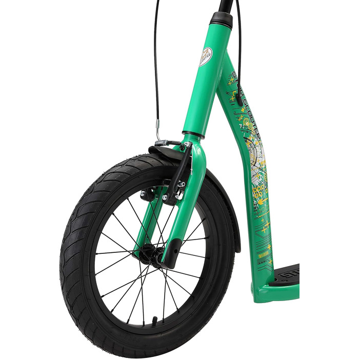 Самокат дитячий STAR SCOOTER City Kick Scooter 16 дюймів, зелений - з повітряними колесами та регульованою висотою