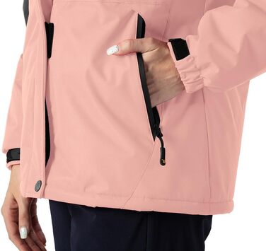 Жіноча зимова куртка YSENTO: водонепроникна, тепла флісова, функціональна з капюшоном, рожевий колір