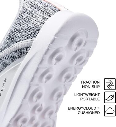 Жіночі кросівки ALEADER Energycloud для прогулянок, активного відпочинку та легкого бігу – зручні сліпони, білий та сірий, розмір 37.5 EU