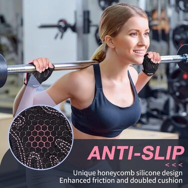 Спортивні рукавички ELLIEX для тренувань: фітнес, важка атлетика, велоспорт, кросфіт (рожеві, M)