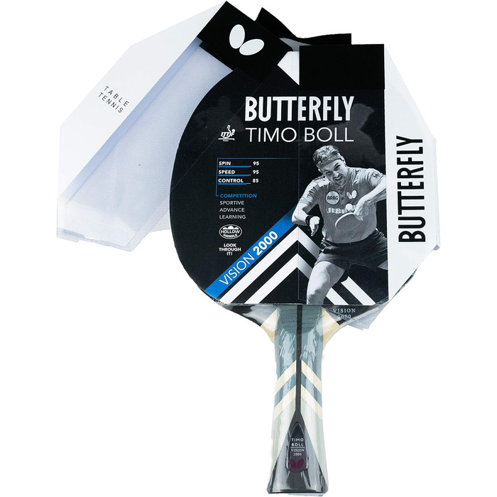 Настільний тенісний ракетка Butterfly Timo Boll Vision 2000, ITTF, для професіоналів, обгумування Wakaba, ручка Single