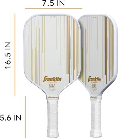 Професійна ракетка для піклболу Franklin Sports Signature Series з покриттям MaxGrit, турнірна, сертифікована USAPA