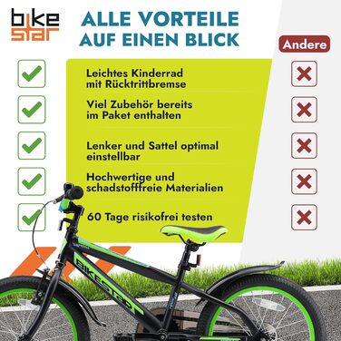 Дитячий велосипед BIKESTAR 18 дюймів для хлопчиків і дівчаток від 5 років Urban Jungle