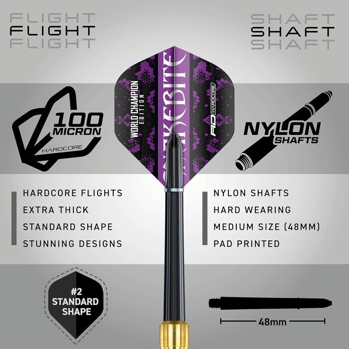 Дротики для дартсу Red Dragon Peter Wright Snakebite Brass з латуні, сталевий наконечник, фіолетові