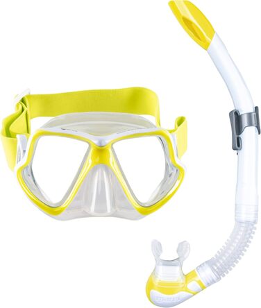 Набір для підводного плавання Mares Aquazone Combo Wahoo Neon: маска і трубка для дорослих, унісекс, жовтий колір