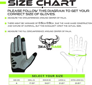 Велосипедні рукавички Beat Rage для чоловіків та жінок, повні пальці, гелеві, антиковзкі, амортизуючі, для важкої атлетики, фітнесу, MTB, (S, повний палець)