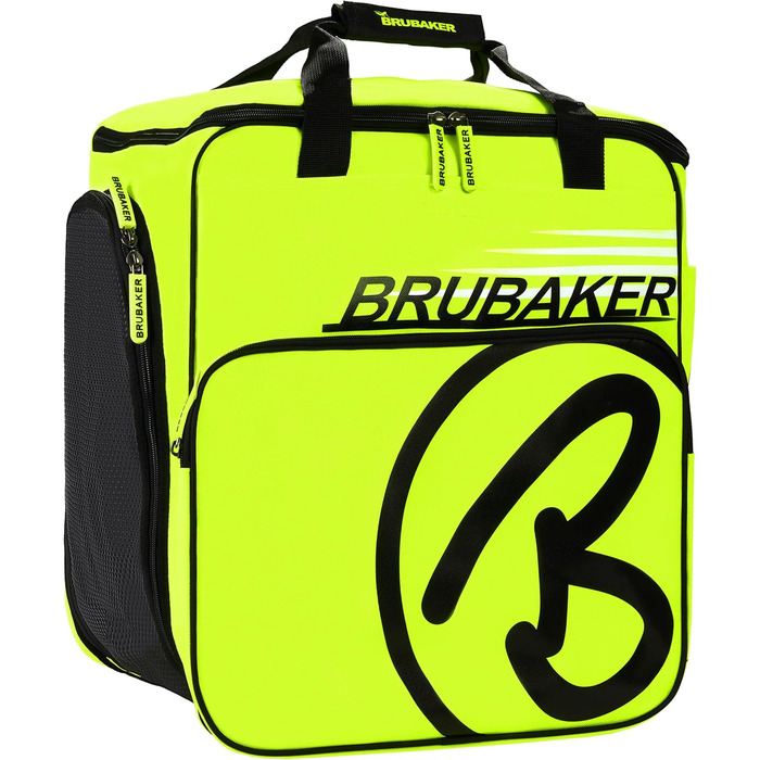 Чохол для лижних черевиків BRUBAKER Super Champion з відділенням для шолома та рюкзаком - Неоновий жовтий/Чорний