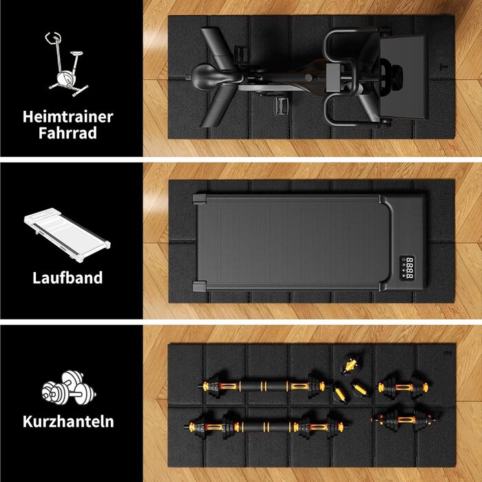 Килимок захисний для бігової доріжки Stepwaver 140x60 см, для килима та твердих підлог, звукоізоляційний, складаний