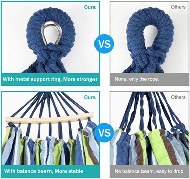 Гамак для відпочинку на природі: Outdoor, для кемпінгу, з дерев'яною перекладиною, ременями кріплення та сумкою. Підходить для дому, балкону, тераси, саду, подорожей з рюкзаком (світло-зелений)