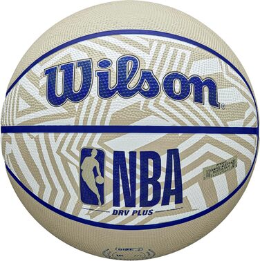 М'яч для баскетболу Wilson NBA DRV Plus Dazzle Camo Outdoor, розміри 6 та 7, бежевий/блакитний, для гри на вулиці