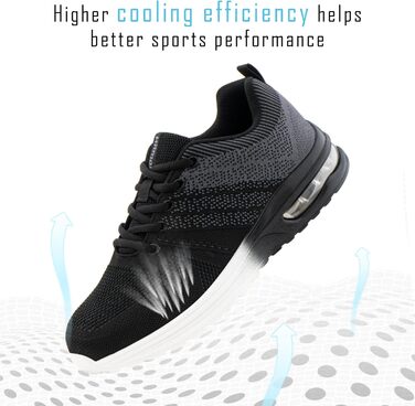 Спортивні кросівки Hitmars для чоловіків та жінок з повітряною подушкою, розмір 36-48 (43 EU, сірий)