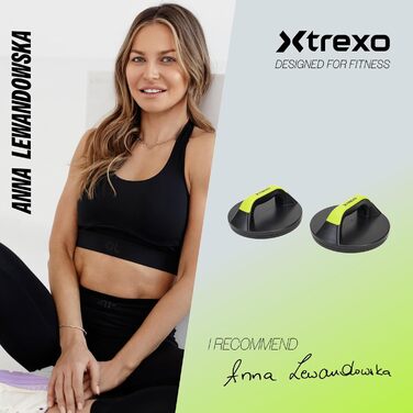 Ручки для віджимань TREXO чорні, поворотні, 19x11x8 см, PP+TPR, для силових тренувань