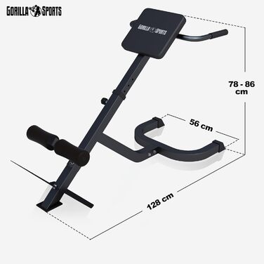 Рюкзак-тренажер GORILLA SPORTS® - 5-позиційний, до 120 кг, з фіксацією ніг, чорний. Тренажер для спини, гіперрозгинання, прес, для дому