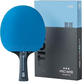 STIGA Настільний тенісний ракетка Pro WRB Blue Edition, 3-зіркова, з синім накладенням