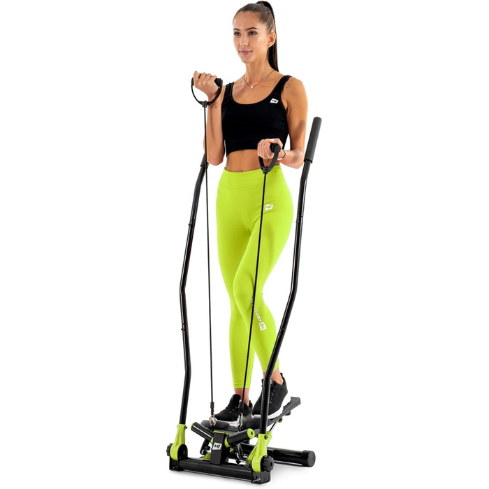 Степпер Hop-Sport HS-45S Slim Up-Down-Side для дому, тренажер для всього тіла, з комп'ютером, лаймовий