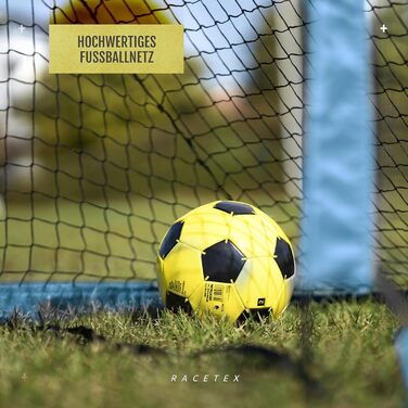 Дитячий набір з 2 футбольних воріт Racetex з посиленою скловолоконною рамою та сумкою для транспортування, для саду або парку, світло-блакитні