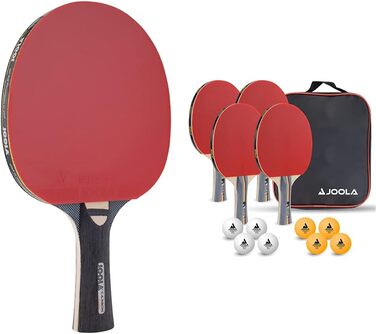 Набір для пінг-понгу JOOLA Carbon Control: 4 ракетки + 8 м'ячів (сертифіковано ITTF)