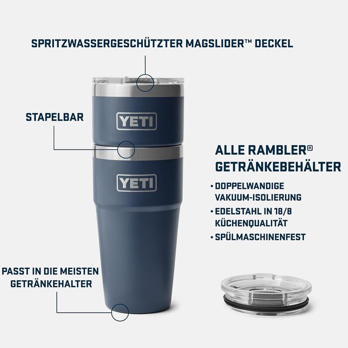 Термокружка YETI Rambler 20 oz (591 ml) з кришкою MagSlider, нержавіюча сталь, вакуумна ізоляція