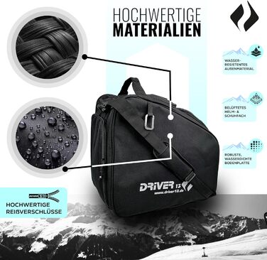 Сумка для лиж Driver13 з відділенням для шолома та захистом для окулярів. Оригінальна з 2007 року, понад 40 000 клієнтів