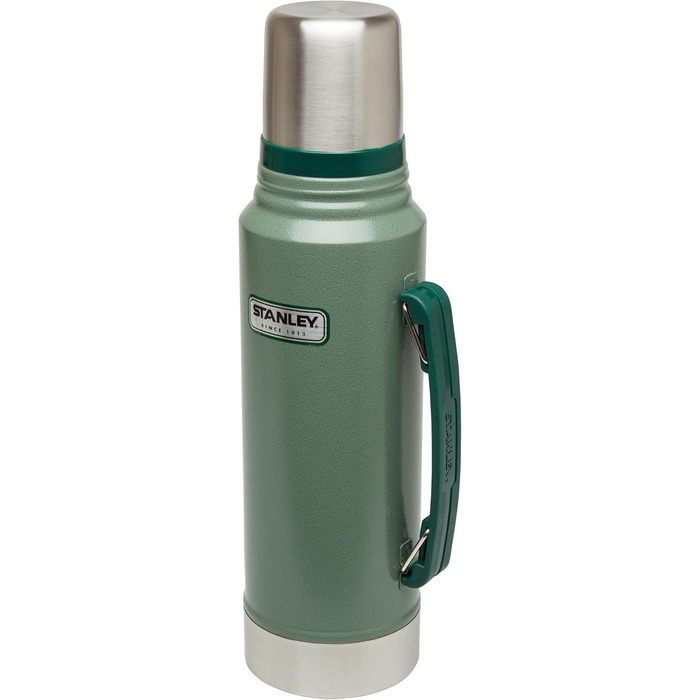 Термос Stanley Classic Legendary 1L Hammertone Green - Збереження тепла/холоду 24 години, з нержавіючої сталі, BPA Free, для подорожей