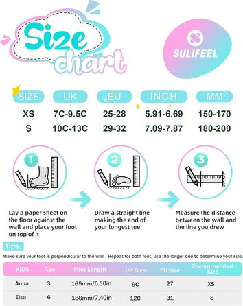 Ролики дитячі SULIFEEL регульовані, світлові, для дівчаток та хлопчиків, 3-точкові, для початківців, розмір S (29-32 EU), XS (25-28 EU)