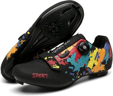 Чоловічі велотуфлі для MTB, шосе та тренувань. Сучасні кросівки для їзди на велосипеді, сумісні з SPD/SPD-SL, чорного кольору, 41 EU