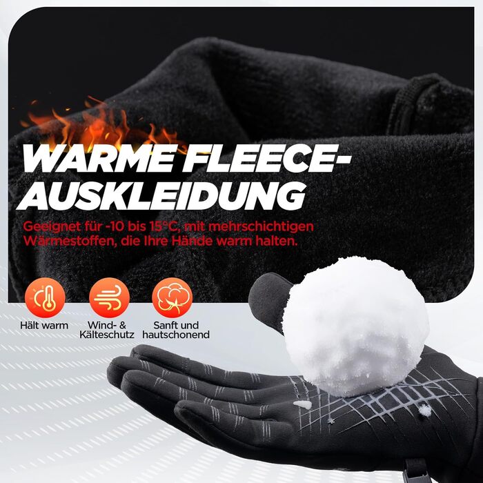 Рукавички термоваріант Ruixue для чоловіків та жінок, чорного кольору (ST-02) - для їзди на велосипеді, спорту, бігу, катання на лижах, піших прогулянок, мотоцикла. Підкладка під рукавички.