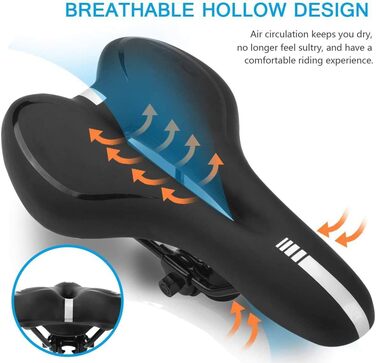 Велосипедне сідло з гелевою вставкою, ергономічне, амортизоване, дихаюче, для BMX/шосе/MTB (Блакитне)