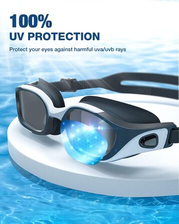 Професійні плавальні окуляри ZIONOR G10 для дорослих з антифогом і UV-захистом, водонепроникні, для чоловіків, жінок та підлітків, біло-чорно-димчасті